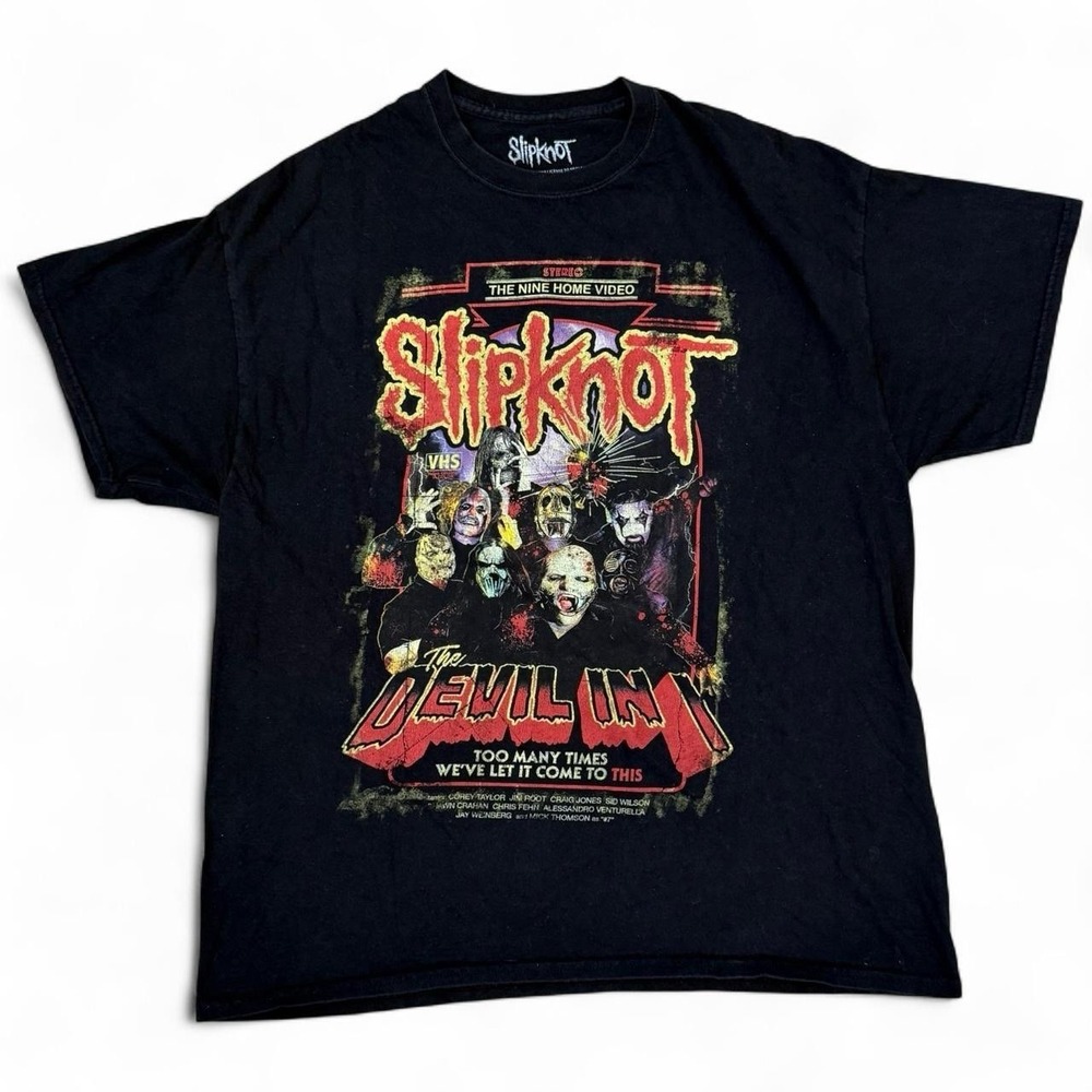 Slipknot Double Sided Black Graphic Tee Men's Size XL Grunge Goth Punk Devil